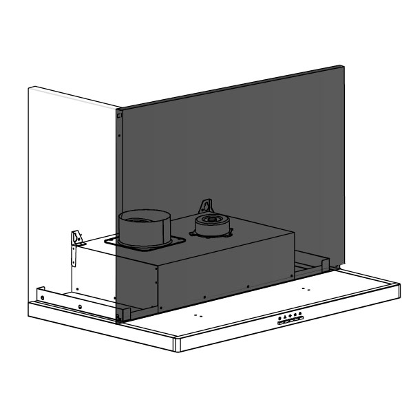 【アウトレット】薄型レンジフード PSH対応 スライド前幕板 高さ500-700mm用 ブラック