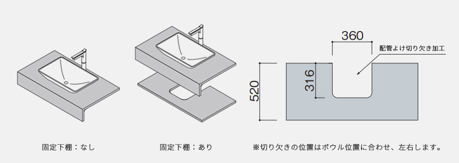固定下棚の有無